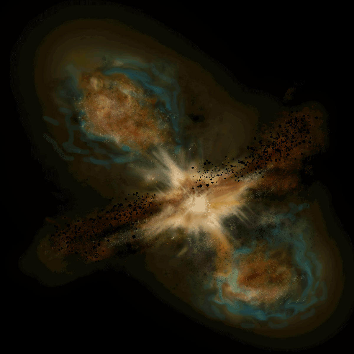 Observation view of an astrophysical jet