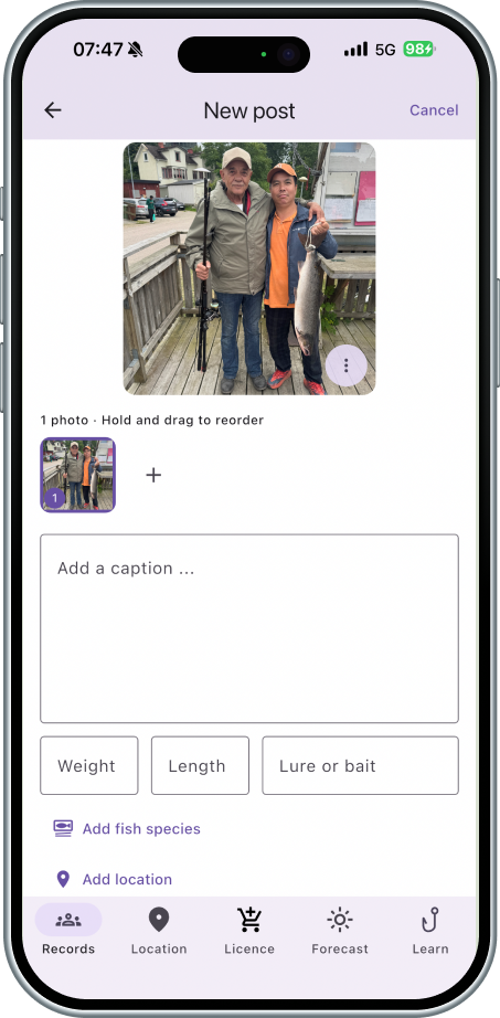 Catch record form after — richer caption and detail