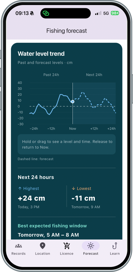 Water level trend chart