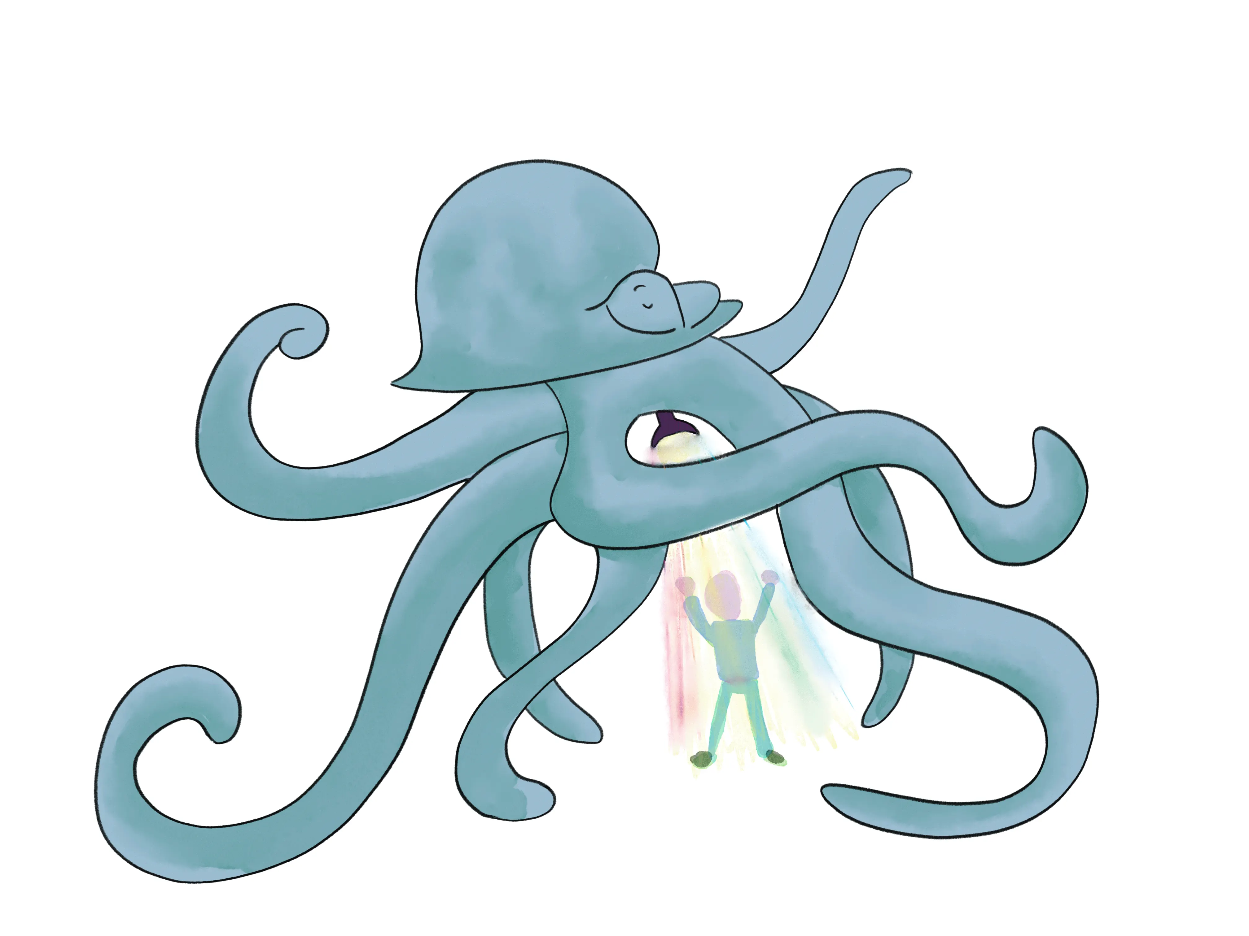 Concept: tentacles scanning clothing colour