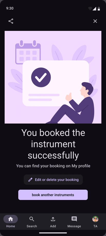 Booking successful