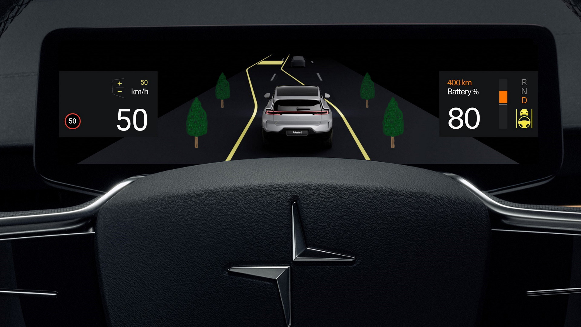 50 km/h — full trees