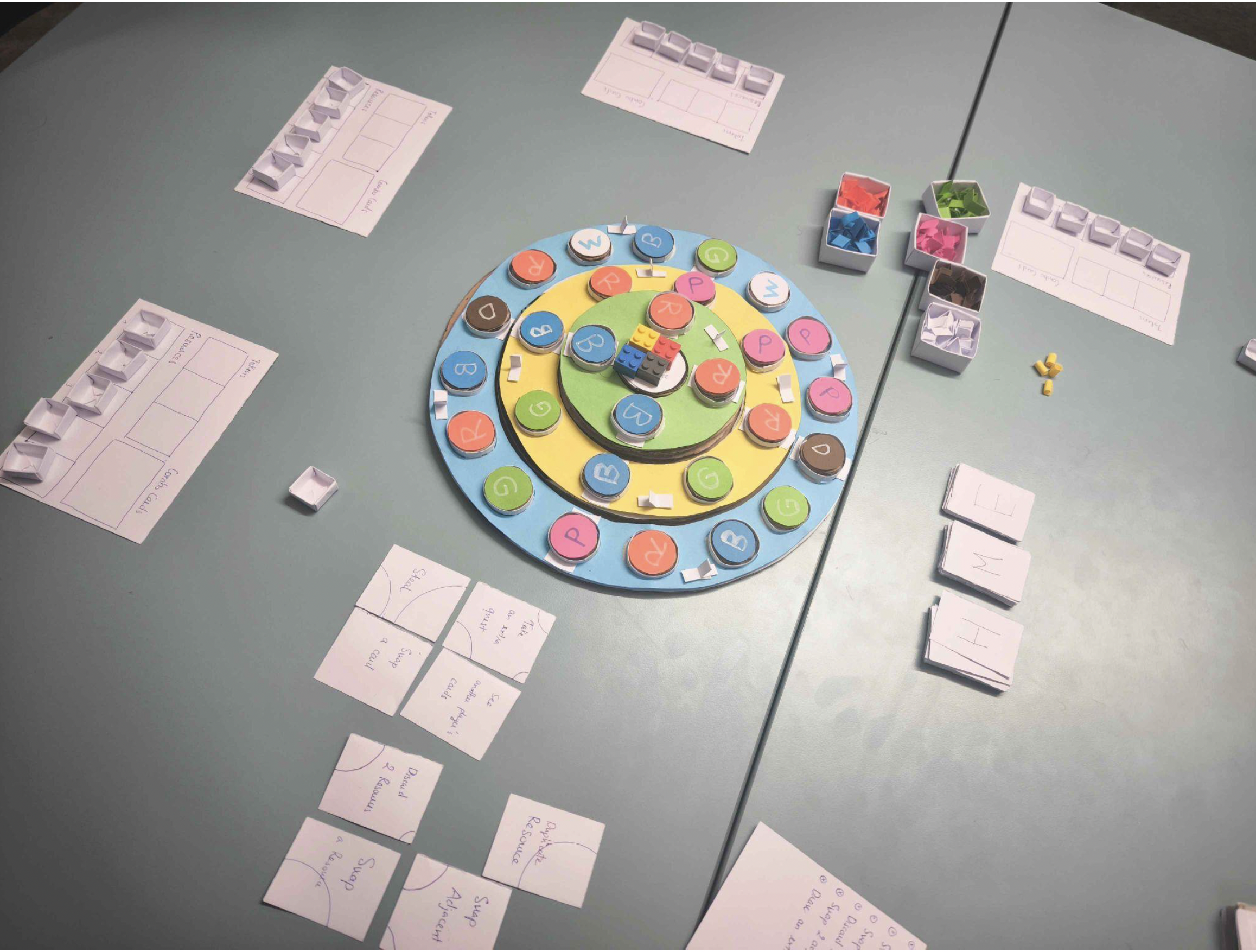 The refined Special Cards laid out on the table beside the board
