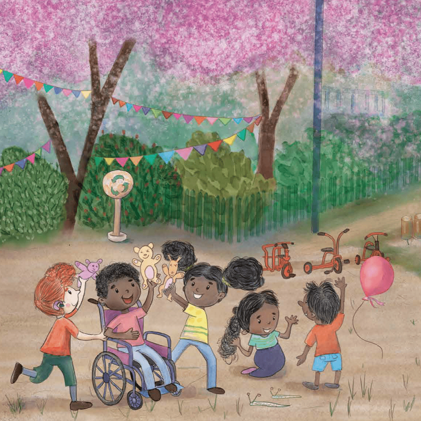 Children playing at a playground